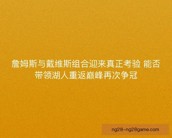 詹姆斯与戴维斯组合迎来真正考验 能否带领湖人重返巅峰再次争冠