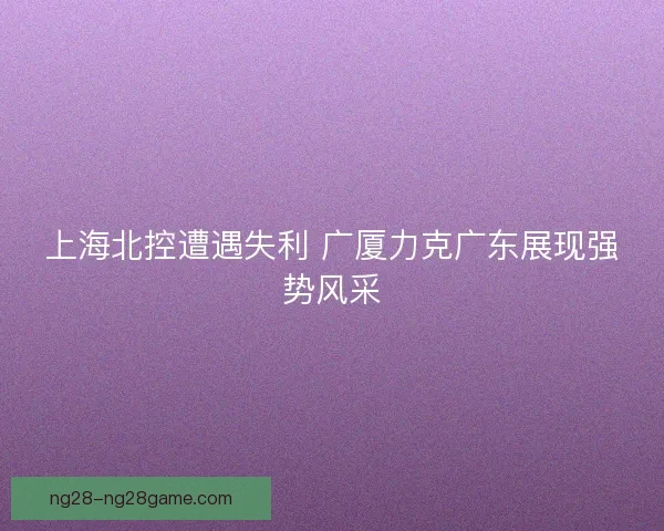 上海北控遭遇失利 广厦力克广东展现强势风采